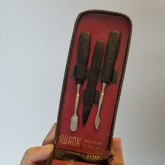 Vintage Swank Mens Leather Grooming Kit - Picture 2 of 9